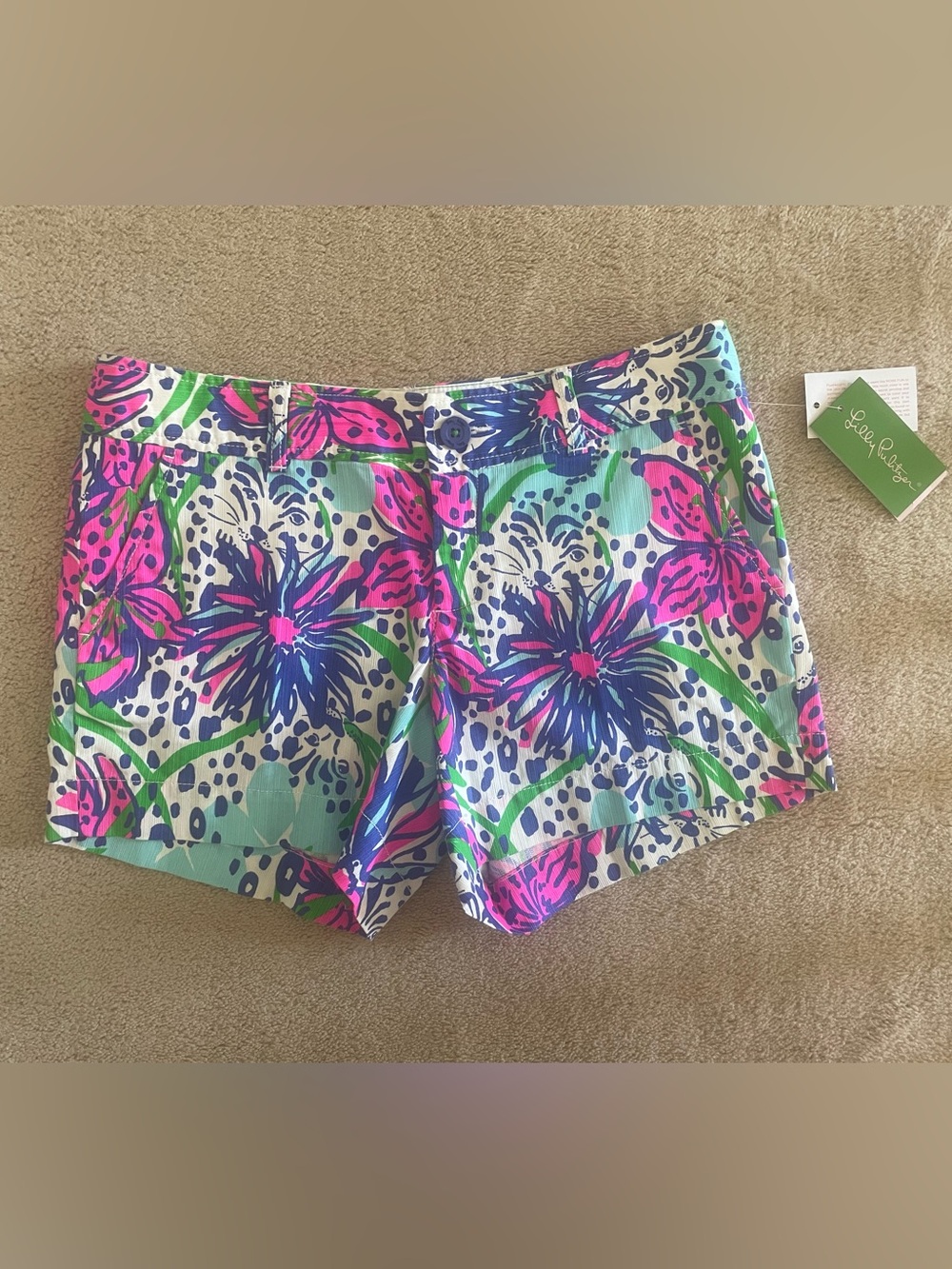 Lilly Pulitzer Bright Pink, Blue & Green Floral Shorts